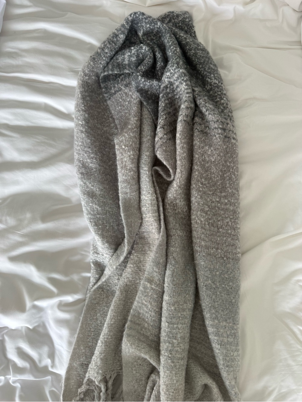 Cozy Gray Knit Women's Scarf & Wrap
